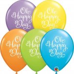 Qualatex Balón QL 11 RND pastelový s potiskem Oh happy day