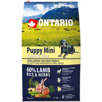 Ontario Puppy Mini Lamb & Rice 2 x 6,5 kg