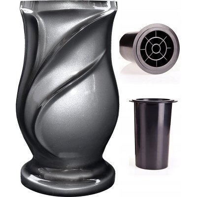 Váza na hřbitov- Náhrobní váza W5 stříbrná – Zboží Mobilmania