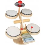 Iskay Montessori dětská dřevěná hudební sada bubínková souprava 7 v 1 – Zbozi.Blesk.cz