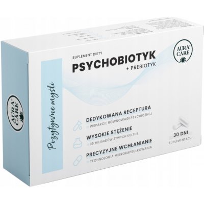 Aura Care Pozitivní myšlení Psychobiotikum + Prebiotikum 35 miliard CFU 30 kapslí – Hledejceny.cz