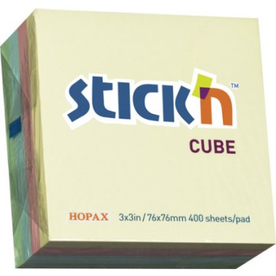 Hopax Samolepící bločky Stick'n 76x76mm, Pastel mix, 400 lístků – Hledejceny.cz