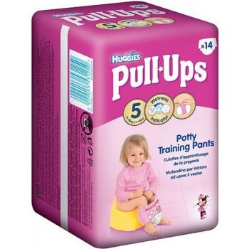 Huggies Pull Ups učící kalhotky pro holky 11-18 kg 14 ks od 189 Kč -  Heureka.cz