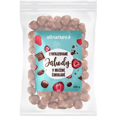 Allnature Mrazem sušené jahody v mléčné čokoládě 100 g – Sleviste.cz