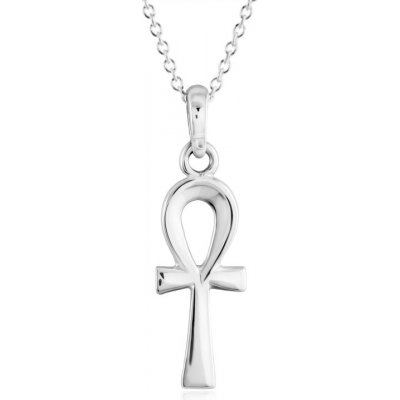 Gemmax Jewelry Řetízek s nilským křížkem ankh z bílého zlata malý GUSWN-36581-25841