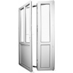 SkladOken.cz Plastové vedlejší vchodové dveře dvoukřídlé se štulpem 128x208 cm (1280x2080 mm), bílé, LEVÉ – Zboží Mobilmania