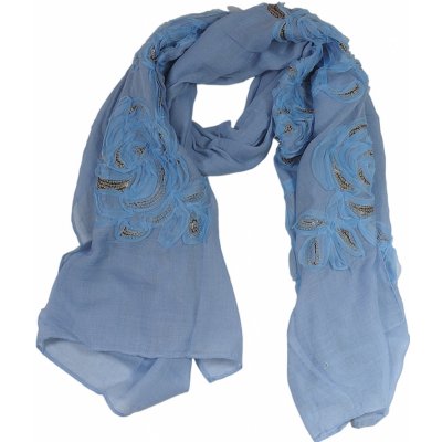 Ewena šátek s květy modrá