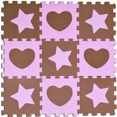 SUN TA TOYS artik Puzzle hvezdy a srdce ružové 9 ks S4 – Zboží Dáma