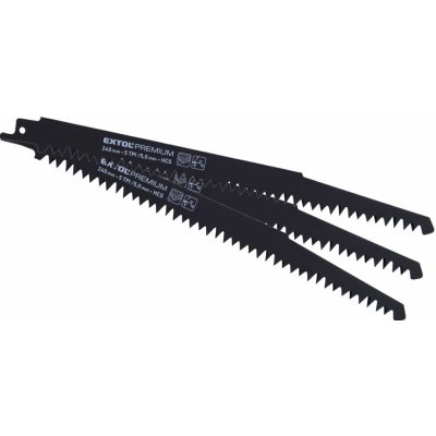 EXTOL PREMIUM 8806102 plátky do pily ocasky 3ks 240x19x1,5mm HCS – Zboží Dáma