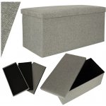 KIK KX4619 Skládací puf s úložným prostorem šedý 76 x 38 x 38 cm – Sleviste.cz