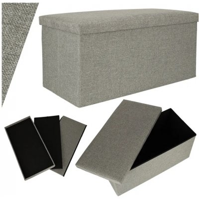 KIK KX4619 Skládací puf s úložným prostorem šedý 76 x 38 x 38 cm – Sleviste.cz