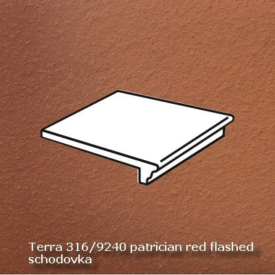 Ströher Keraplatte Terra 316/9240 patrician red flashed 34 x 24 x 1,2 cm cihlová 4ks