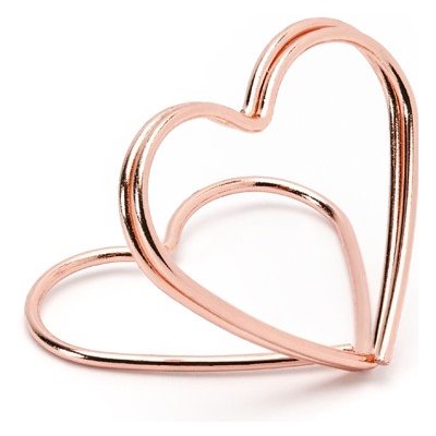 PartyDeco PartyDeco Držáky na jmenovku - Srdce růžovo-zlatá 10 ks – Zboží Dáma