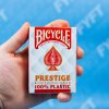 Hrací karty - poker Bicycle Prestige Jumbo index 2 rohy plastové Červená
