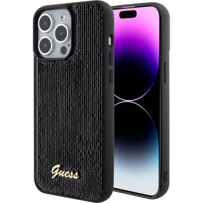 Pouzdro Guess Sequin Script Logo iPhone 15 Pro Max černé – Zboží Mobilmania