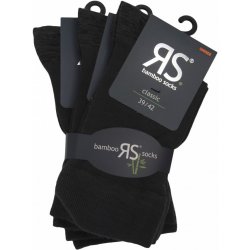 RS Klasické bambusové ponožky s volným lemem černá