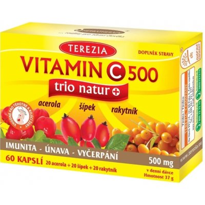 Terezia Vitamín C 500 trio natur 60 kapslí – Hledejceny.cz