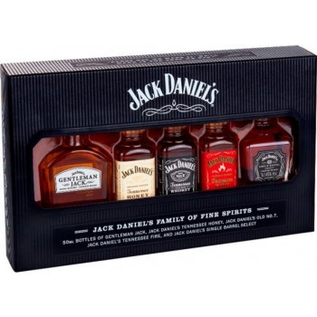 Jack Daniel's Family of Fine Spirits sada 39 % 5 x 0,05 l (holá láhev)