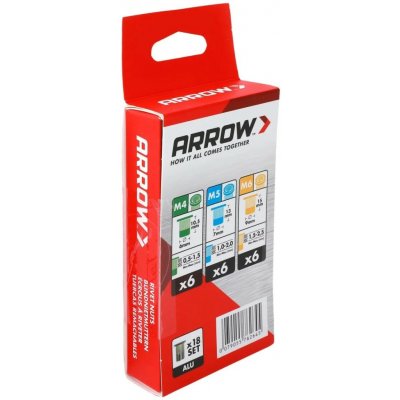 Arrow Sada nýtovacích matic RN hliník, M4/M5/M6, 18dílná – Zbozi.Blesk.cz