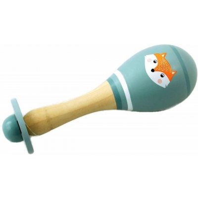 Adam Toys Dřevěné chrastítko rumba koule medvěd šedá – Zboží Mobilmania