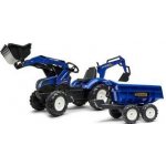 FALK Šlapací traktor New Holland T8 s nakladačem rypadlem a maxi vlečkou – Zboží Dáma