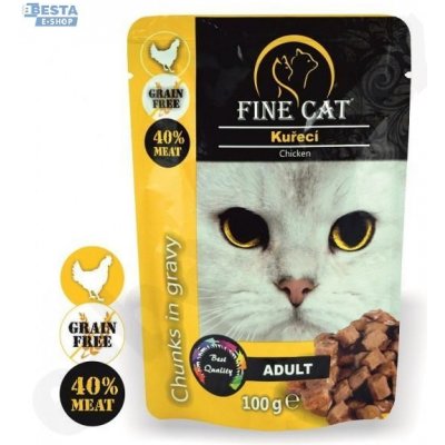 Fine Cat Grain-Free Adult kuřecí v omáčce 100 g – Zbozi.Blesk.cz