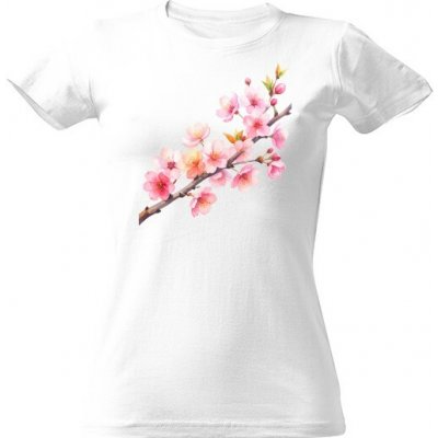 Tričko s potiskem Větvička s květy sakury dámské Bílá – Hledejceny.cz