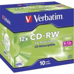 Verbatim CD-RW 700MB 8-12x, jewel, 10ks (43148) – Zboží Živě