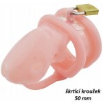 bdsm bondage shop Silikonový pás cudnosti pro muže s výstupky Barva Růžová Škrtící kroužek 40 mm – Zboží Dáma