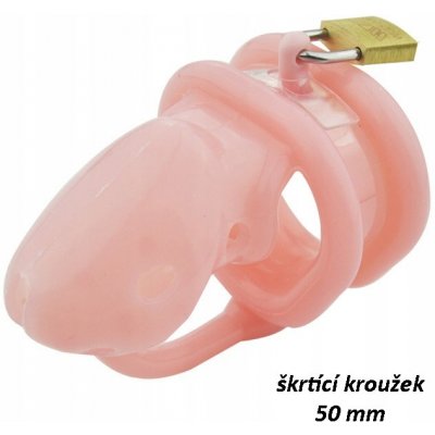 bdsm bondage shop Silikonový pás cudnosti pro muže s výstupky Barva Růžová Škrtící kroužek 40 mm – Zboží Dáma