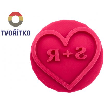 TVOŘÍTKO Vlastní iniciály - Srdíčko Rozměr: 7 cm, + Vykrajovátko: Ne – Hledejceny.cz