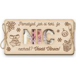 Dřevěná obálka na peníze NIC na Vánoce 20x10cm – Zboží Dáma