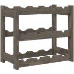 vidaXL Stojan na víno na 12 lahví šedý z masivního borovicového dřeva – Sleviste.cz