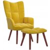 Křeslo vidaXL 328069 relaxační se stoličkou hořčicově žluté samet