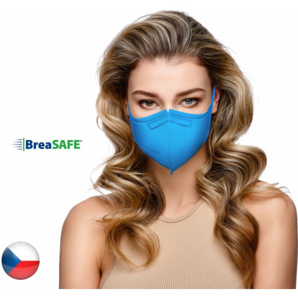 Respirátor BreaSAFE nanorespirátor FFP2 Znovupoužitelný modrý M 5 ks