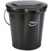 Úklidový kbelík Vikan Černý plastový kbelík s víkem 6 l