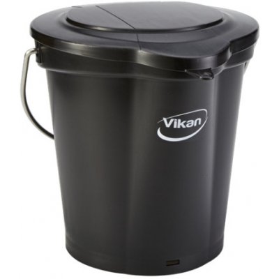 Vikan Černý plastový kbelík s víkem 6 l