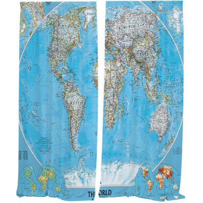 IMPAR Závěsy Mapa (Rozměr : 140x250, Materiál: Interlock) – Hledejceny.cz