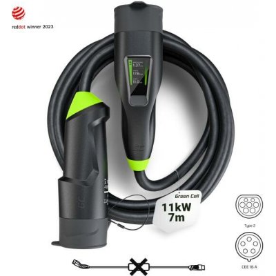 Green Cell Habu EV Mobile Charger 11 kW 7 m Type 2 to CEE 16 A for Charging Electric Vehicles EV PHEV 2in1 Wallbox with GC App – Zbozi.Blesk.cz