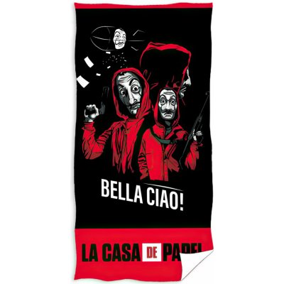 Carbotex · Bavlněná osuška Papírový dům - La casa de papel - Money Heist - motiv Bella ciao! 70 x 140 – Hledejceny.cz