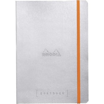 Rhodia Zápisník tečkovaný Goalbook A5 90g/m2,112 listů stříbrný obal