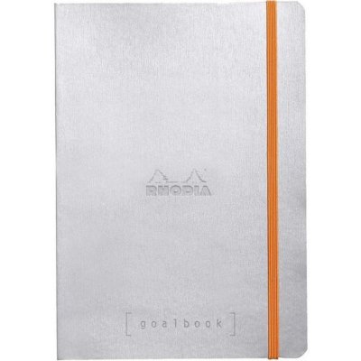Rhodia Zápisník tečkovaný Goalbook A5 90g/m2,112 listů stříbrný obal
