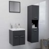 Koupelnový nábytek VidaXL Set koupelnového nábytku šedý dřevotříska