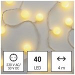 EMOS LED světelný cherry řetěz kuličky 2,5 cm 4 m venkovní i vnitřní teplá bílá časovač – Zboží Dáma