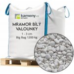 Kameny.cz Okrasné kameny mramor bílý valounky Vyberte si balení: Big Bag 1200 kg, Vyberte si velikostní frakci: 1 - 3 cm – Zboží Dáma