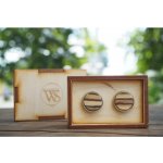 Wood Style manžetové knoflíčky zebráno – Zboží Dáma