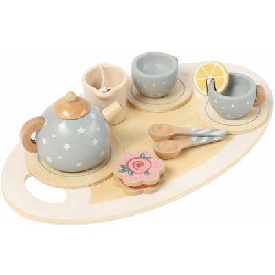 Kruzzel 26394 Dřevěný čajový set 13 ks – Hledejceny.cz