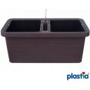 Plastia Samozavlažovací truhlík Berberis UNO 40x40x35 cm čokoláda