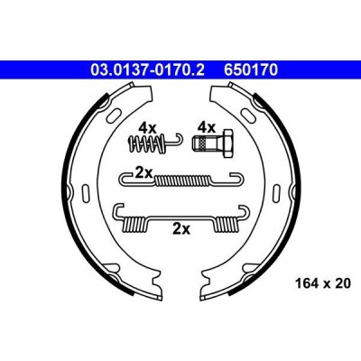 Sada brzdových čelistí, parkovací brzda ATE 03.0137-0170.2