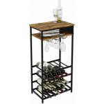 Vasagle Stojan na víno 20 lahví s držákem na sklenice – Zboží Dáma